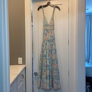 Blue Floral Full-length Maxi Alice + Olivia Dress
